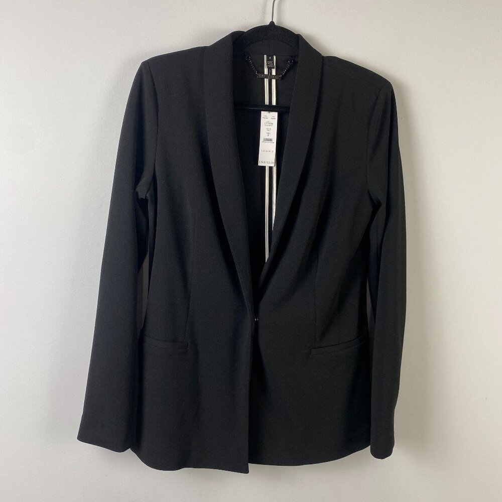 White House Black Market Blazer Jacket Size 8 Black Stretch